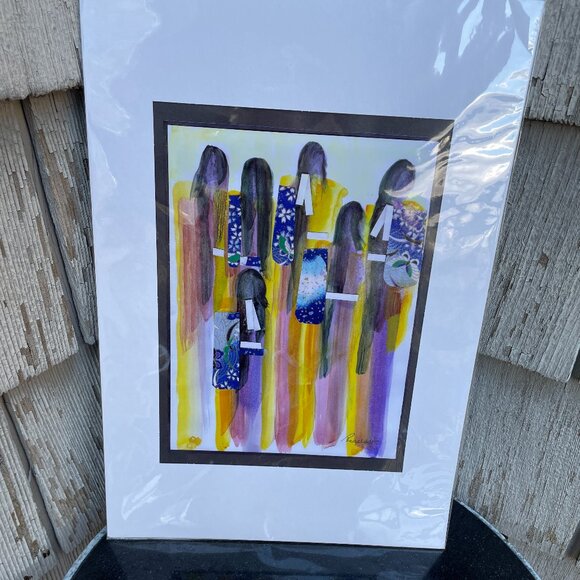 Native American Abstract Figures Print Poster Stars Florals Celestial Designs Re - Picture 1 of 3